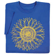 Alternate image Sunflower Drawing T-Shirt or Sweatshirt - Royal Blue