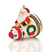Porcelain Surprise Ornament - Santa Spaceship