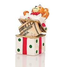 Alternate image Porcelain Surprise Ornament - Teddy Bear Gift Box