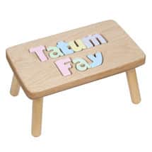 Alternate image Personalized Children's Wooden Puzzle Step Stool - 2 Names