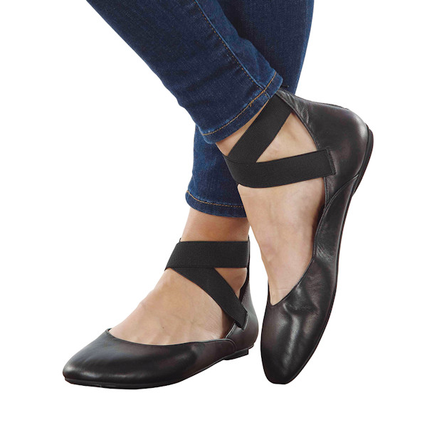 Leather Ballet Flats - with Zipper 