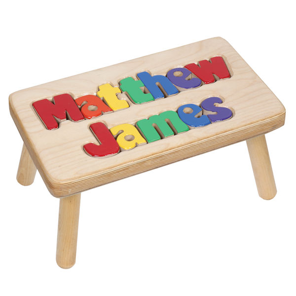 Wooden Puzzle Step Stool 