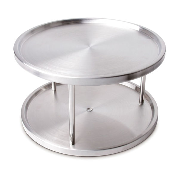 Revolving Lazy Susan Tray - Stainless Steel Spinning Table - From Ideas ...