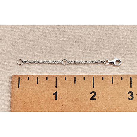 Buy Simulated Diamond Lobster Lock with 2 Inch Extender Chain in Rhodium  Over Sterling Silver | Chain Extender | Sterling Silver Necklace Extender  at ShopLC.