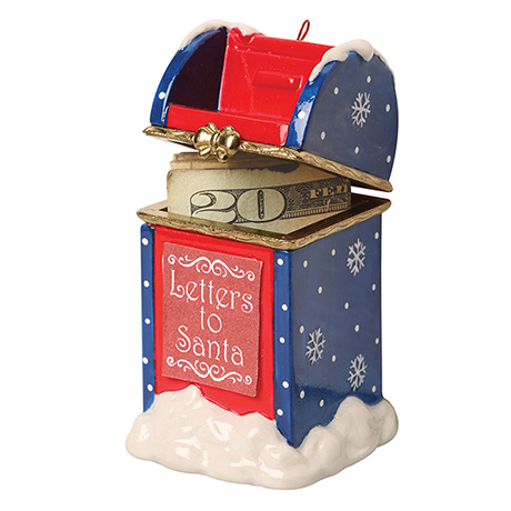 Letters to Santa Mail Box Christmas Tree Topper - Vintage Holiday Accent 