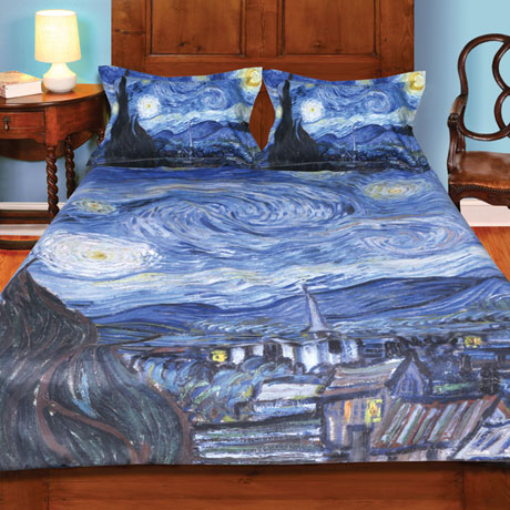 Van Gogh Starry Night Painting Duvet Cover and Set of 2 Shams Bedding ...