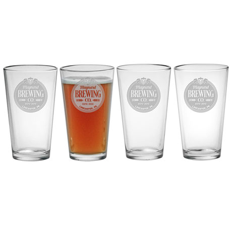 Monogram Beer Can Glasses (Set of 4)