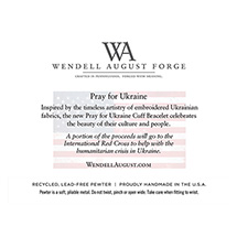 Origins Pray for Ukraine Cuff Bracelet - Wendell August Forge