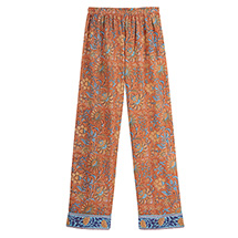 FLORIANA Zara Floral Print Cotton Pajamas - Small Orange at