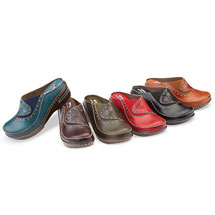 Hand Painted Leather Clogs For Women | Signals
