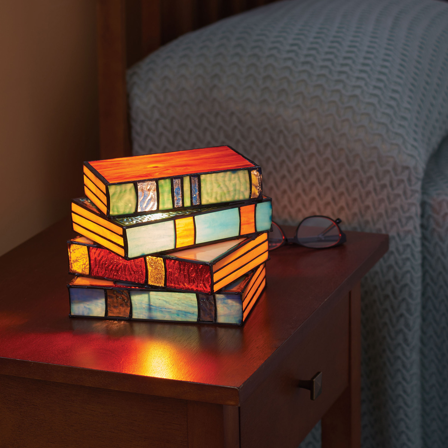 Stained Glass Stacked Books Lamp | Signals