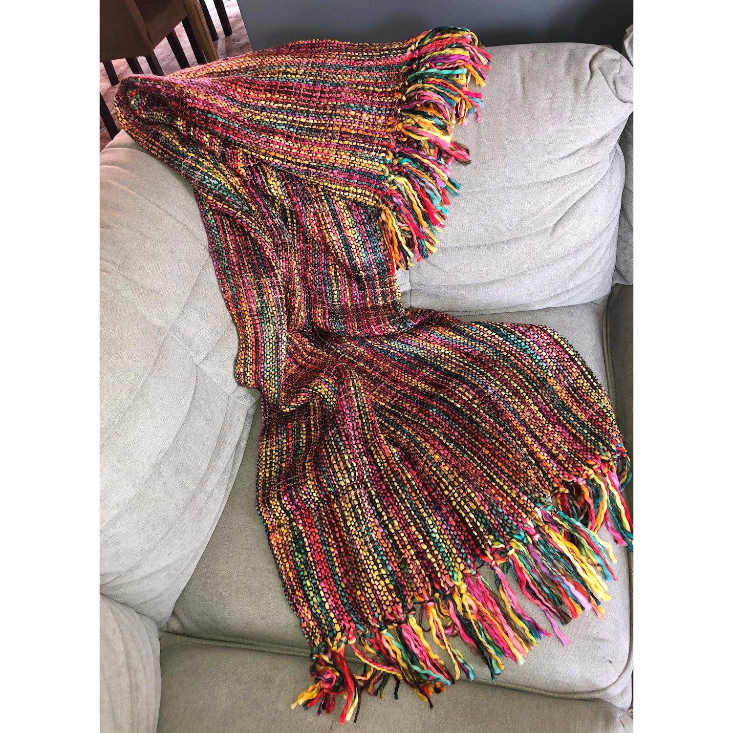 Art And Artifact Fringe Throw Blanket Chunky Knit Decorative Warm