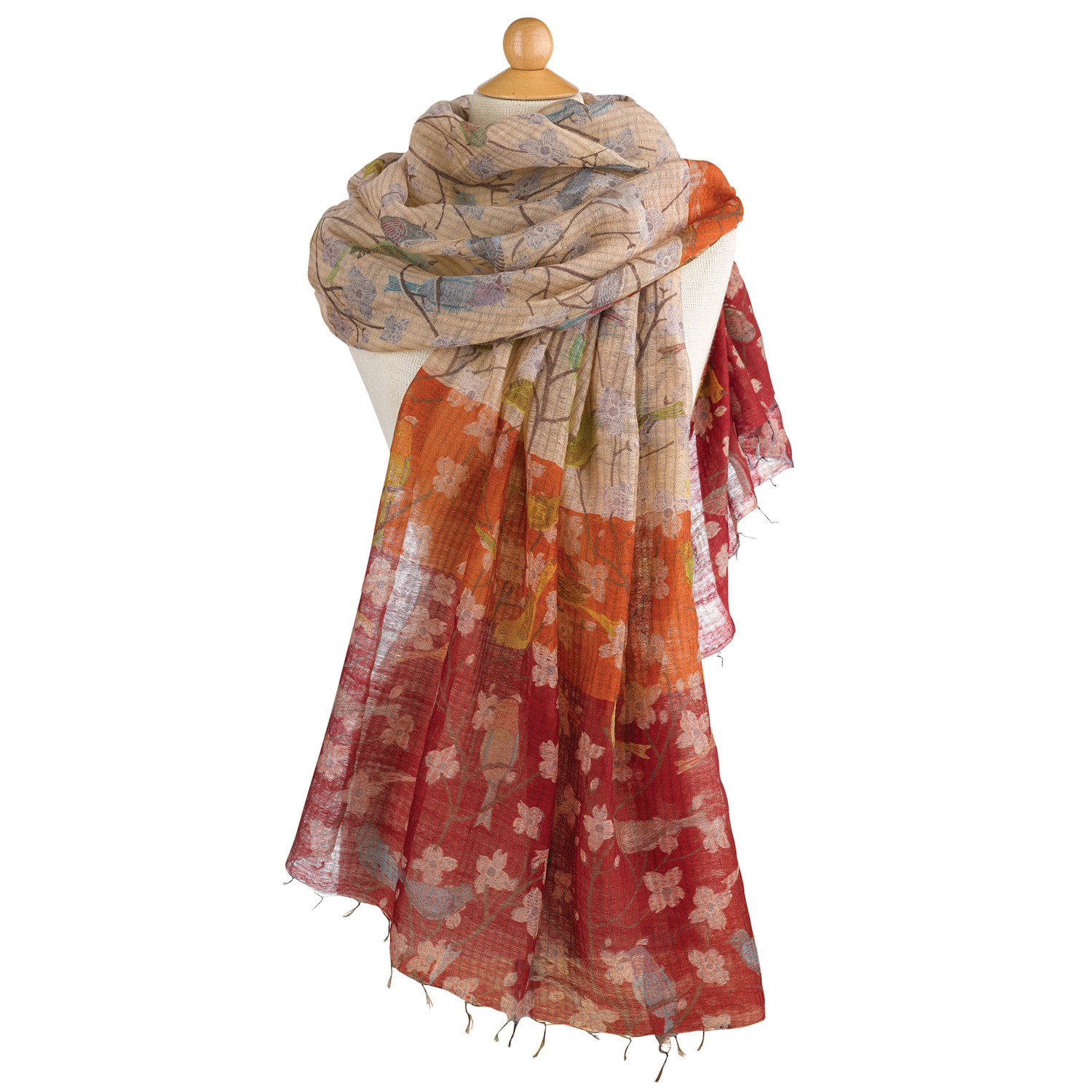 Birds and Blossoms Scarf | 1 Review | 5 Stars | Signals | HX8237
